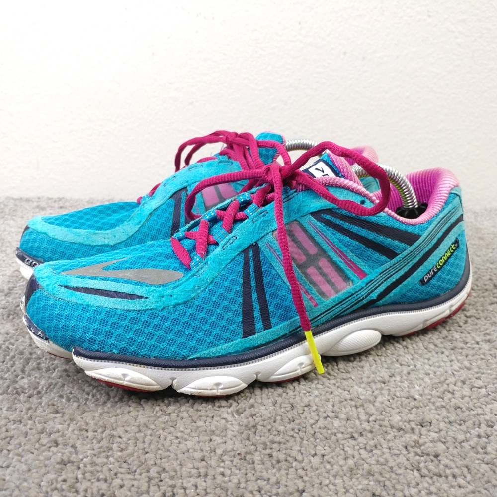 Brooks Pure Connect 3 Womens Size 8 Running Shoes Blue Pink 1201561B524 Sneakers